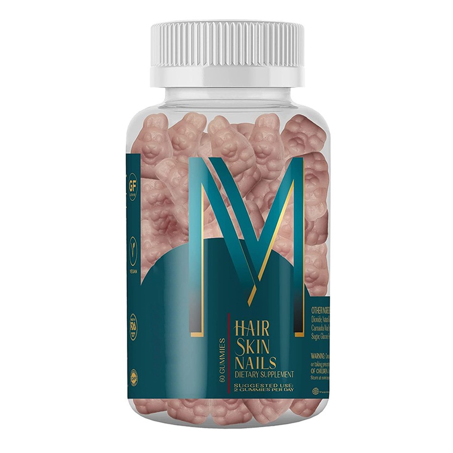 M Lasje Skin Nails prehranski dodatek gumiji Nature's Multivitamin za živahne lase, žareča kožna močna nohta