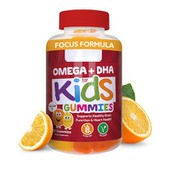 Osredotočite se na formulo Omega Dha Kids Gummies Delicious, Brain Extering Nutrition za srečne, zdrave male misli