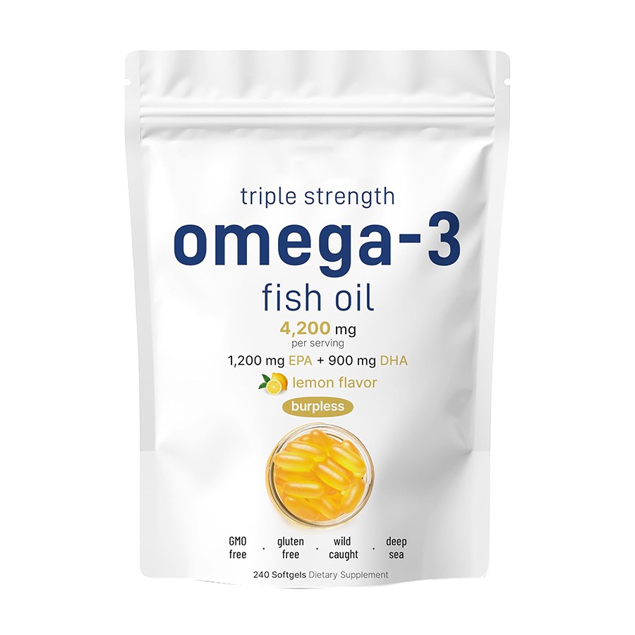 Trojna moč Omega 3 ribje olje z mikro sestavinami Vitamin Angels
